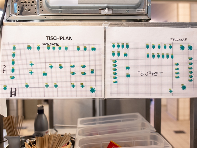 Übersicht der Tischpläne des Restaurants