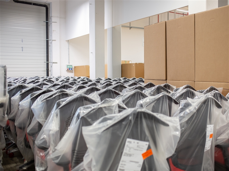 Zur Auslieferung verpackte Produkte